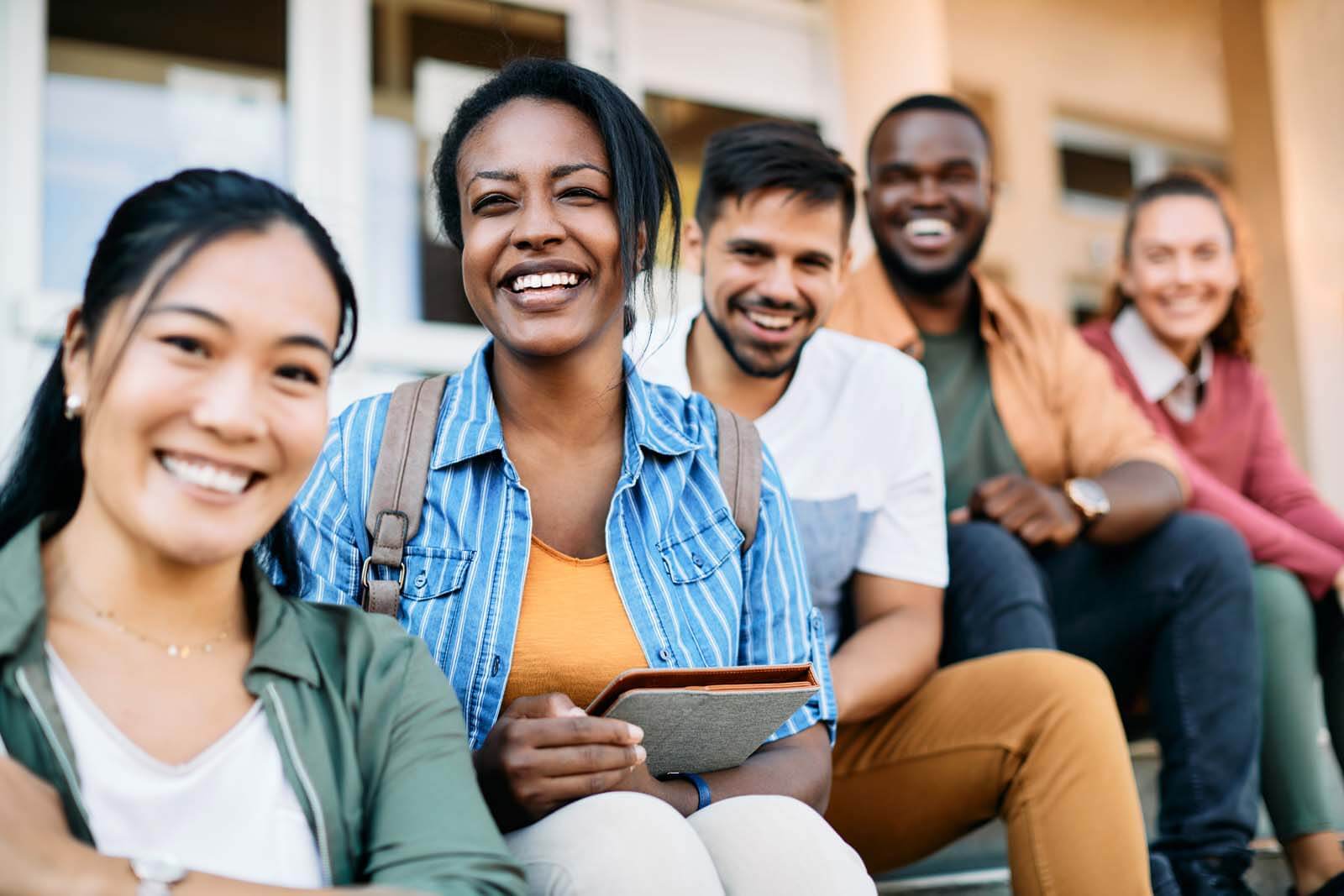 Group of people smiling